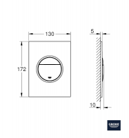 MEDIDAS ESCUDO DUAL FLUSH NOVA COSMOPOLITAN S GROHE